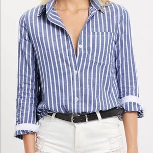 Linen pinstripes dress shirt (small)
